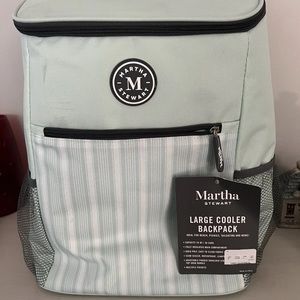 MARTHA STEWART LARGE COOLER BACKPACK LIGHT GREEN GRAY 24 QUART  NWT